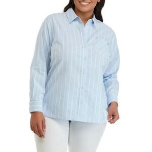 NWT‎ Crown & Ivy Plus Size Long Sleeve Oxford Boyfriend Shirt 4X